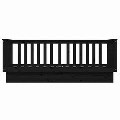Day Bed without Mattress Solid Wood Pine Black