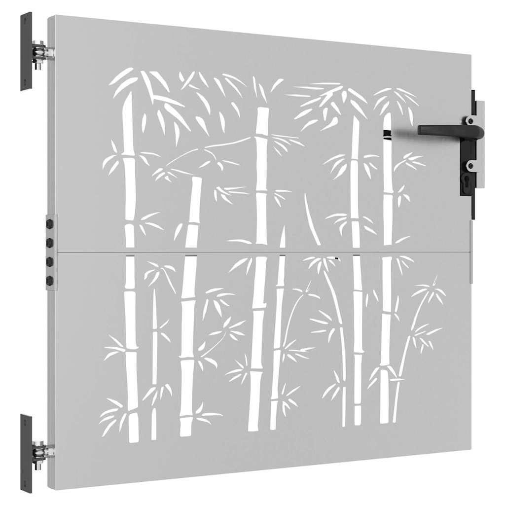 Garden Gate Corten Steel Bamboo Design Rusty 85 x 75 cm