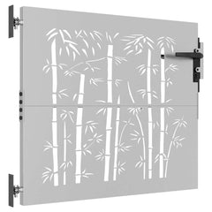 Garden Gate Corten Steel Bamboo Design Rusty 85 x 75 cm
