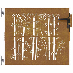 Garden Gate Corten Steel Bamboo Design Rusty 85 x 75 cm