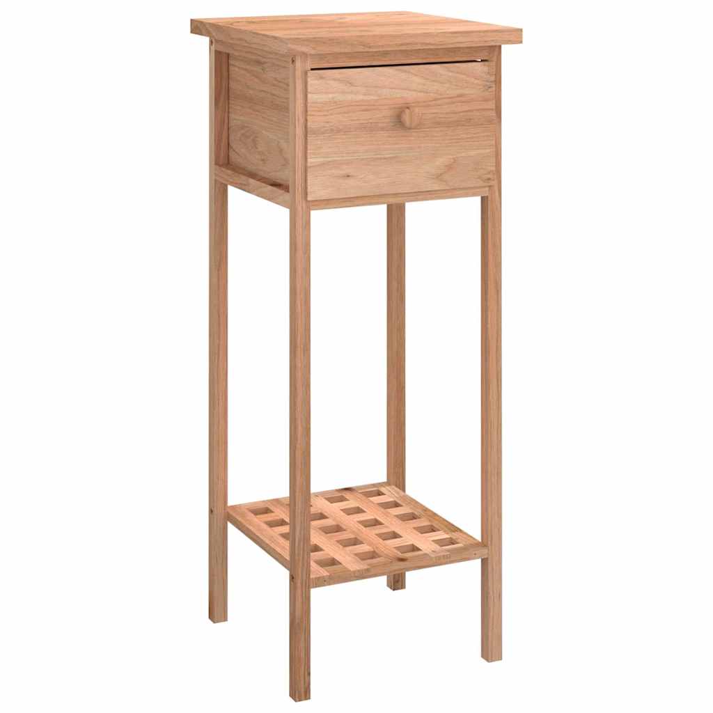 vidaXL Side Table with Drawer 25x25x60cm Solid Wood Walnut 2