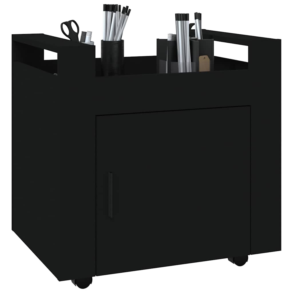 vidaXL Desk Trolley Black 60x45x60 cm Engineered Wood 4
