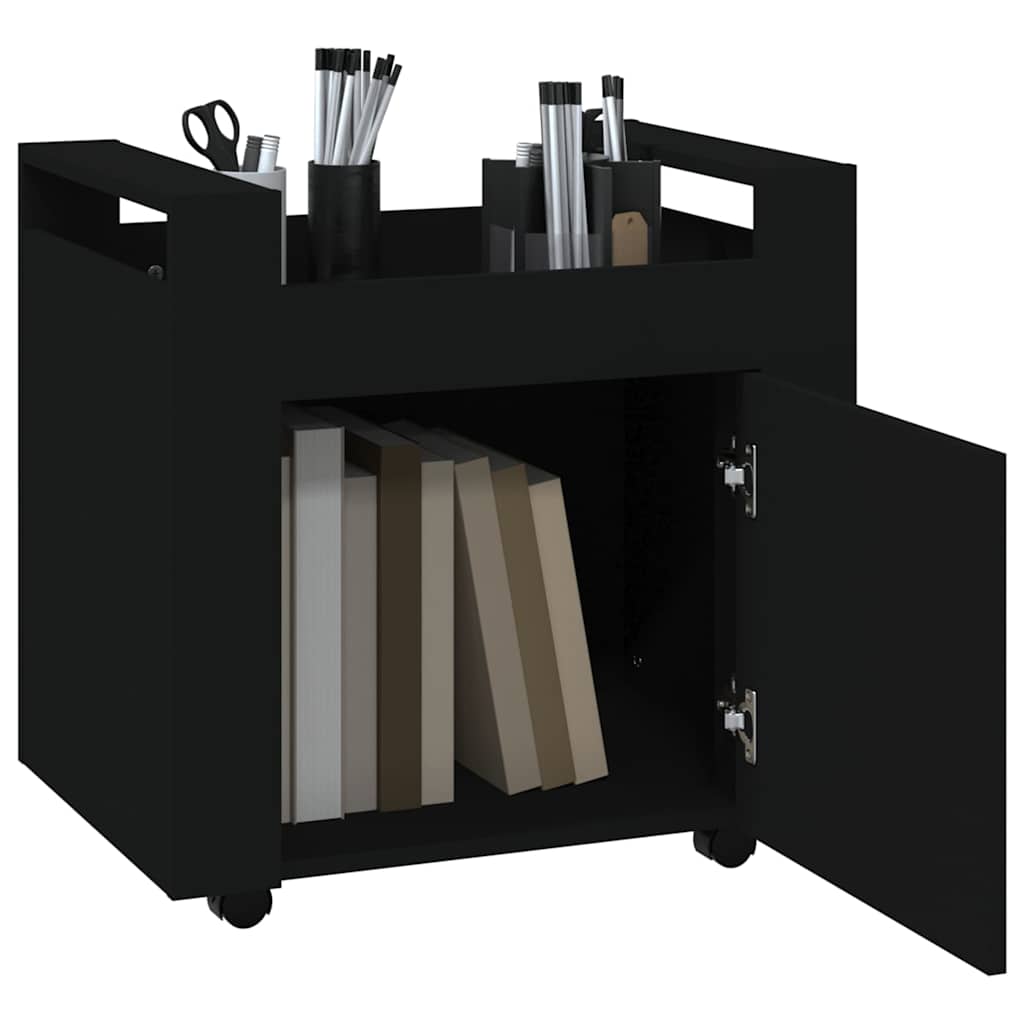 vidaXL Desk Trolley Black 60x45x60 cm Engineered Wood 5