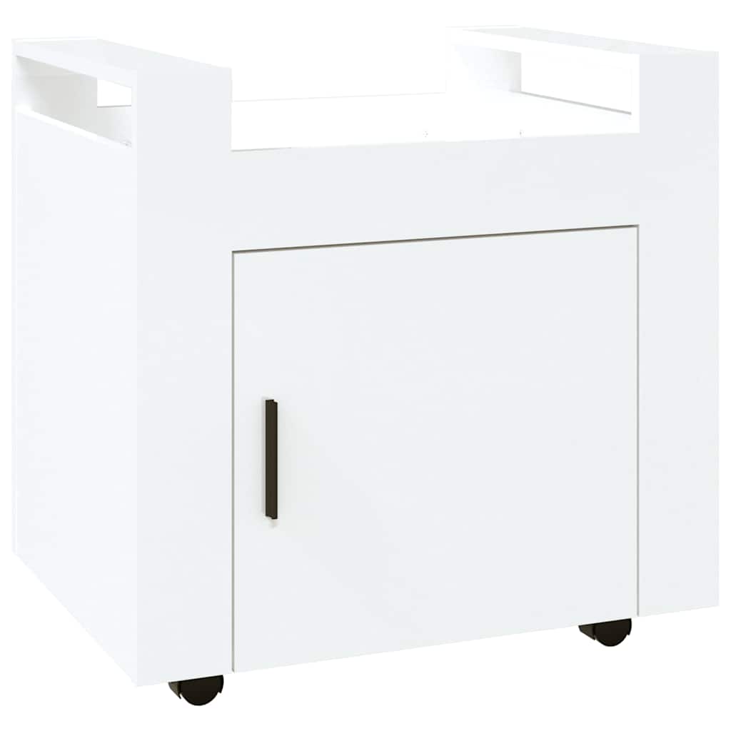 vidaXL Desk Trolley High Gloss White 60x45x60 cm Engineered Wood 2