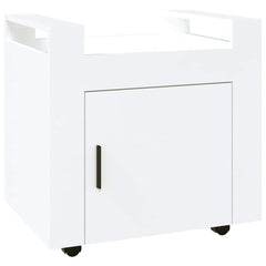 vidaXL Desk Trolley High Gloss White 60x45x60 cm Engineered Wood 2