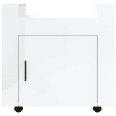 vidaXL Desk Trolley High Gloss White 60x45x60 cm Engineered Wood 6