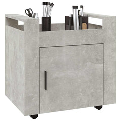 vidaXL Desk Trolley Concrete Grey 60x45x60 cm Engineered Wood 4