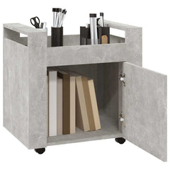 vidaXL Desk Trolley Concrete Grey 60x45x60 cm Engineered Wood 5