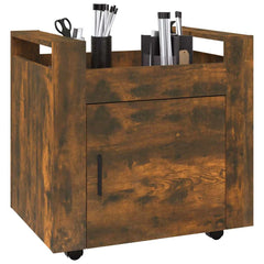 vidaXL Desk Trolley Smoked Oak 60x45x60 cm Engineered Wood 4