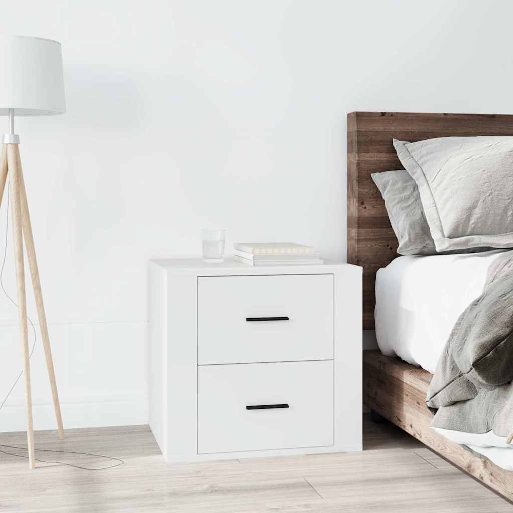 vidaXL Bedside Cabinet White 50x39x47 cm 1