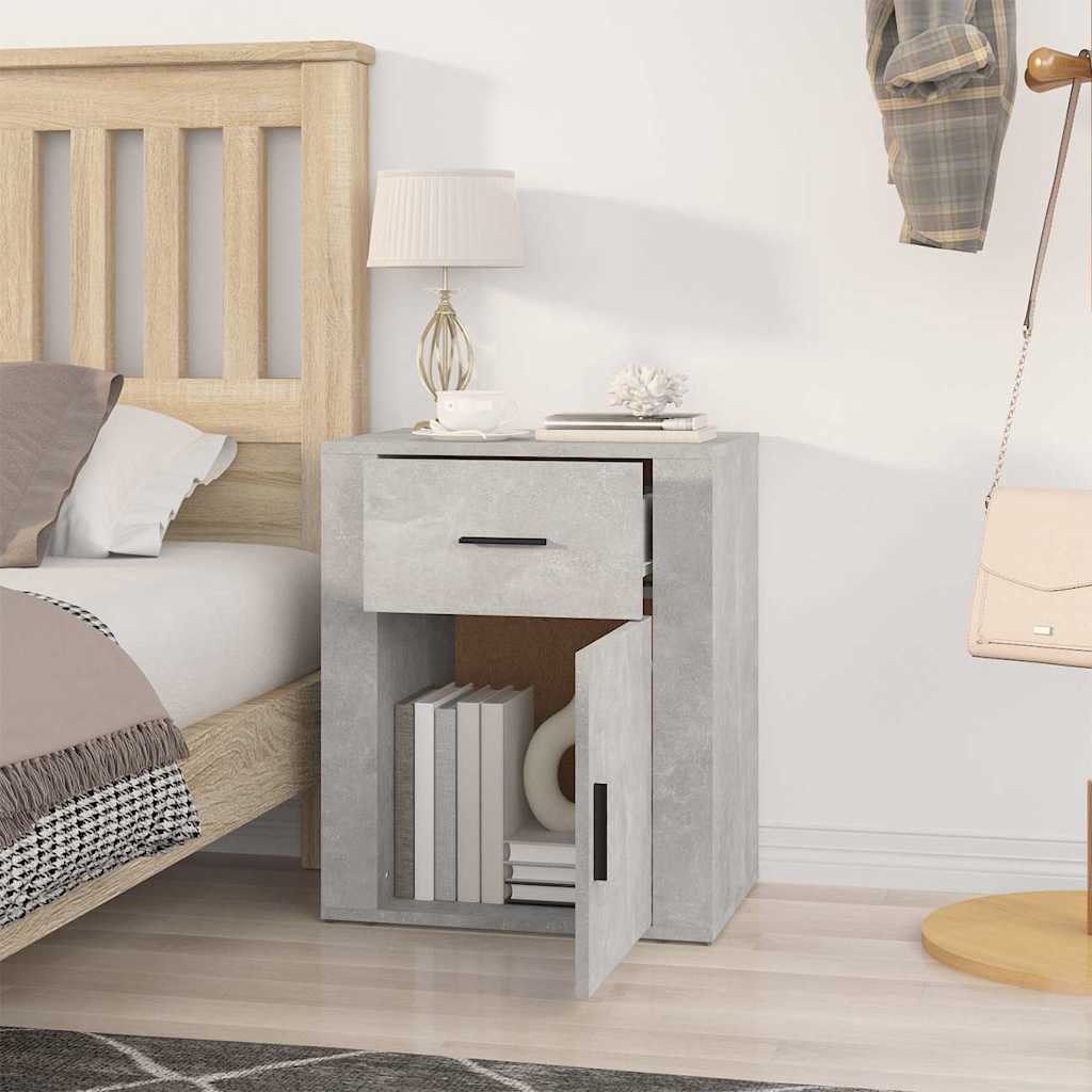 vidaXL Bedside Cabinet | Concrete Grey | Engineered wood | Small 3