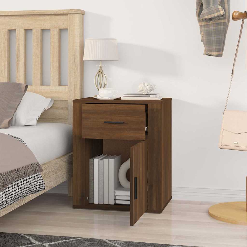 vidaXL Bedside Cabinet | Brown oak | Engineered wood | Medium | Bedside Cabinet 3