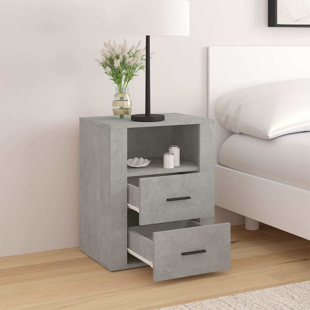 vidaXL Bedside Cabinet Concrete Grey 50x36x60 cm Engineered Wood 3