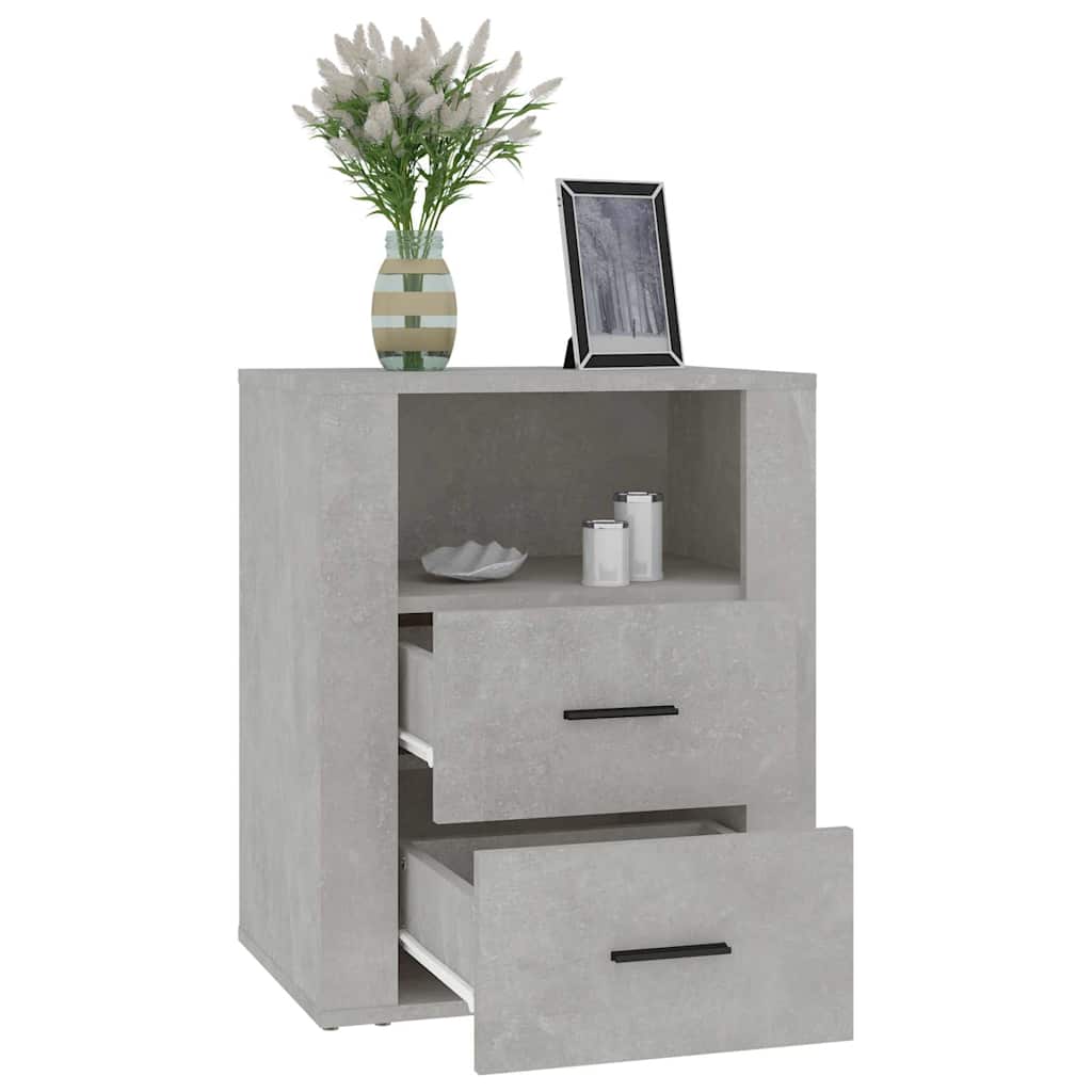 vidaXL Bedside Cabinet Concrete Grey 50x36x60 cm Engineered Wood 5