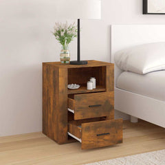vidaXL Bedside Cabinet Smoked Oak 50x36x60 cm Engineered Wood 3