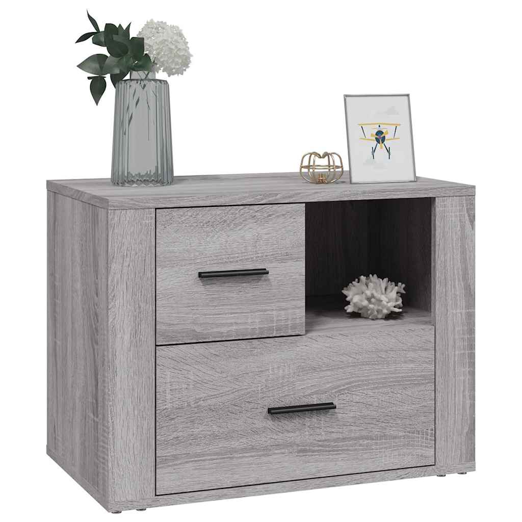 vidaXL Bedside Cabinet Grey Sonoma 60x36x45 cm Engineered Wood 4