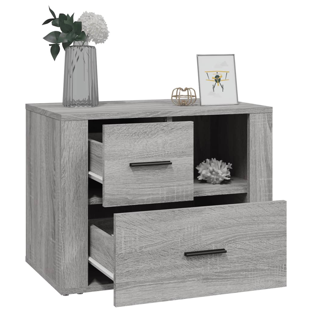 vidaXL Bedside Cabinet Grey Sonoma 60x36x45 cm Engineered Wood 5