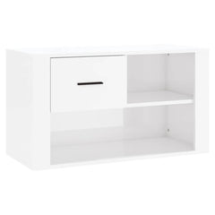 vidaXL Shoe Cabinet High Gloss White 80x35x45 cm Engineered Wood 2