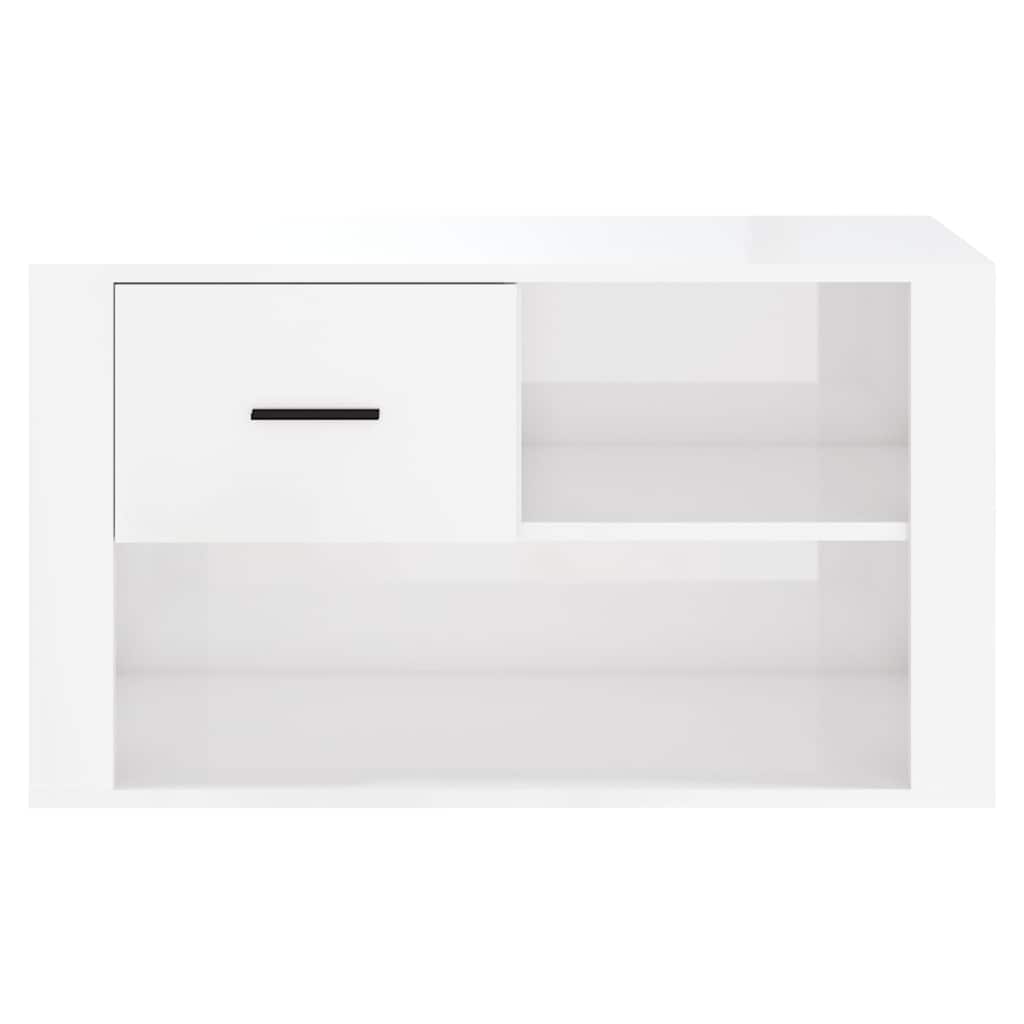 vidaXL Shoe Cabinet High Gloss White 80x35x45 cm Engineered Wood 5