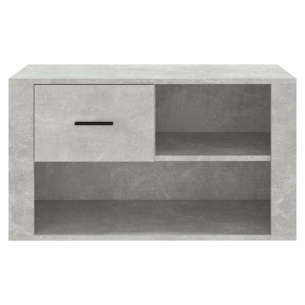 vidaXL Shoe Cabinet Concrete Grey 80x35x45 cm Engineered Wood 5
