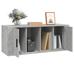 vidaXL TV Cabinet Concrete Grey 100x35x40 cm Engineered Wood 4