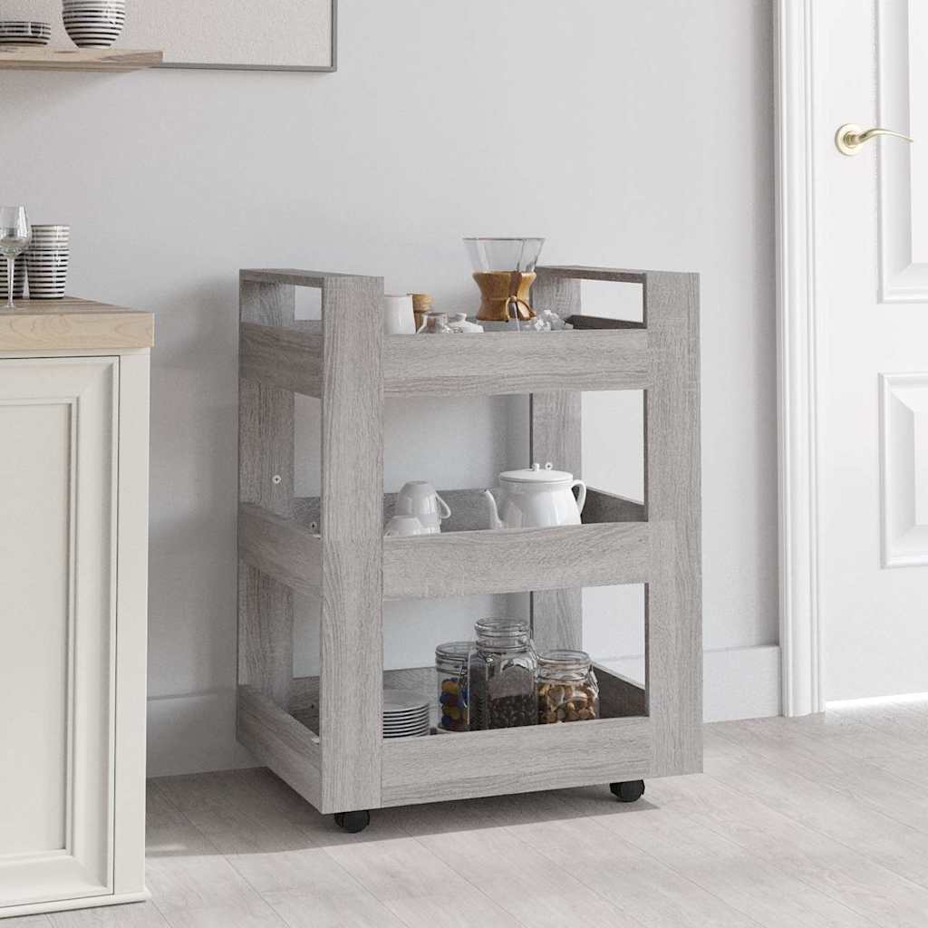 vidaXL Kitchen Trolley Black 60x45x80 cm Engineered Wood 1