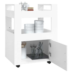 vidaXL Kitchen Trolley White 60x45x80 cm Engineered Wood 4