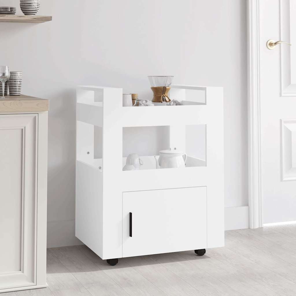 vidaXL Kitchen Trolley White 60x45x80 cm Engineered Wood 1