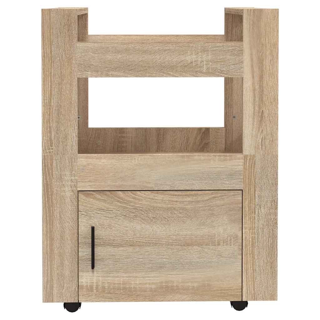 vidaXL Kitchen Trolley Sonoma Oak 60x45x80 cm Engineered Wood 5