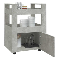 vidaXL Kitchen Trolley Concrete Grey 60x45x80 cm Engineered Wood 4