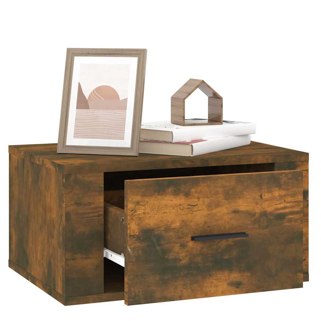 vidaXL Wall-mounted Bedside Cabinets 2 pcs Smoked Oak 50x36x25 cm 5