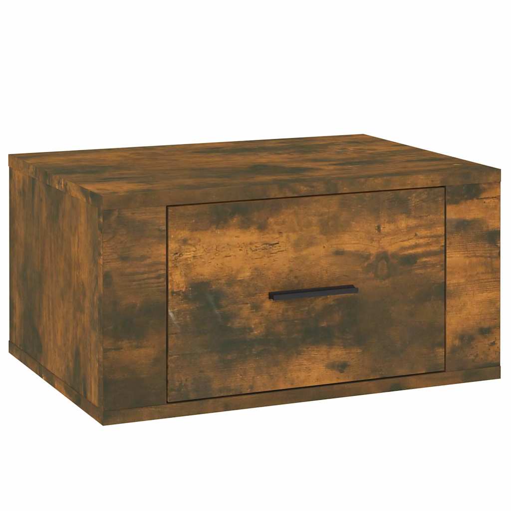 vidaXL Wall-mounted Bedside Cabinets 2 pcs Smoked Oak 50x36x25 cm 6