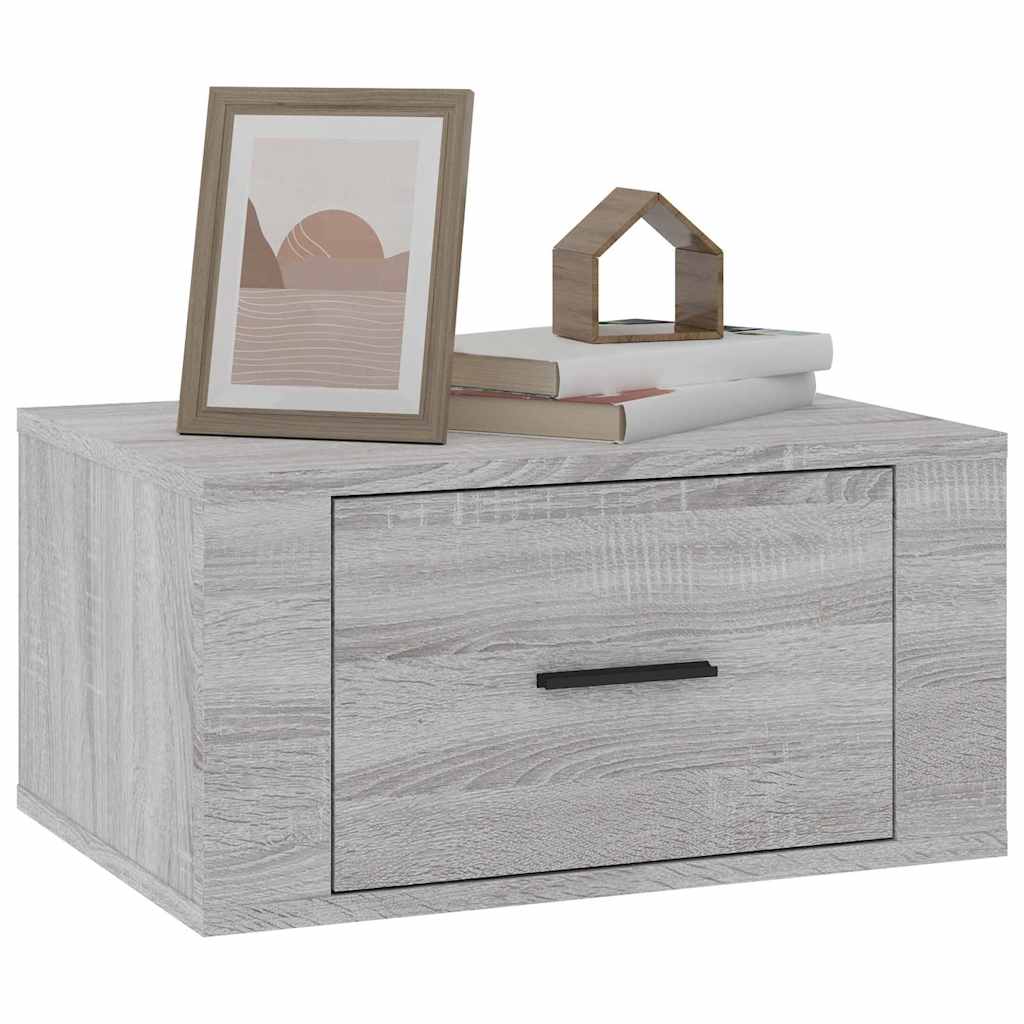 vidaXL Wall-mounted Bedside Cabinets 2 pcs Grey Sonoma 50x36x25 cm 4