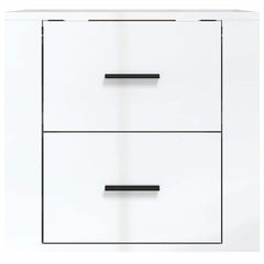 vidaXL Wall-mounted Bedside Cabinet High Gloss White 50x36x47 cm 6