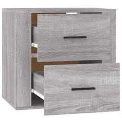 vidaXL Wall-mounted Bedside Cabinet Grey Sonoma 50x36x47 cm 6