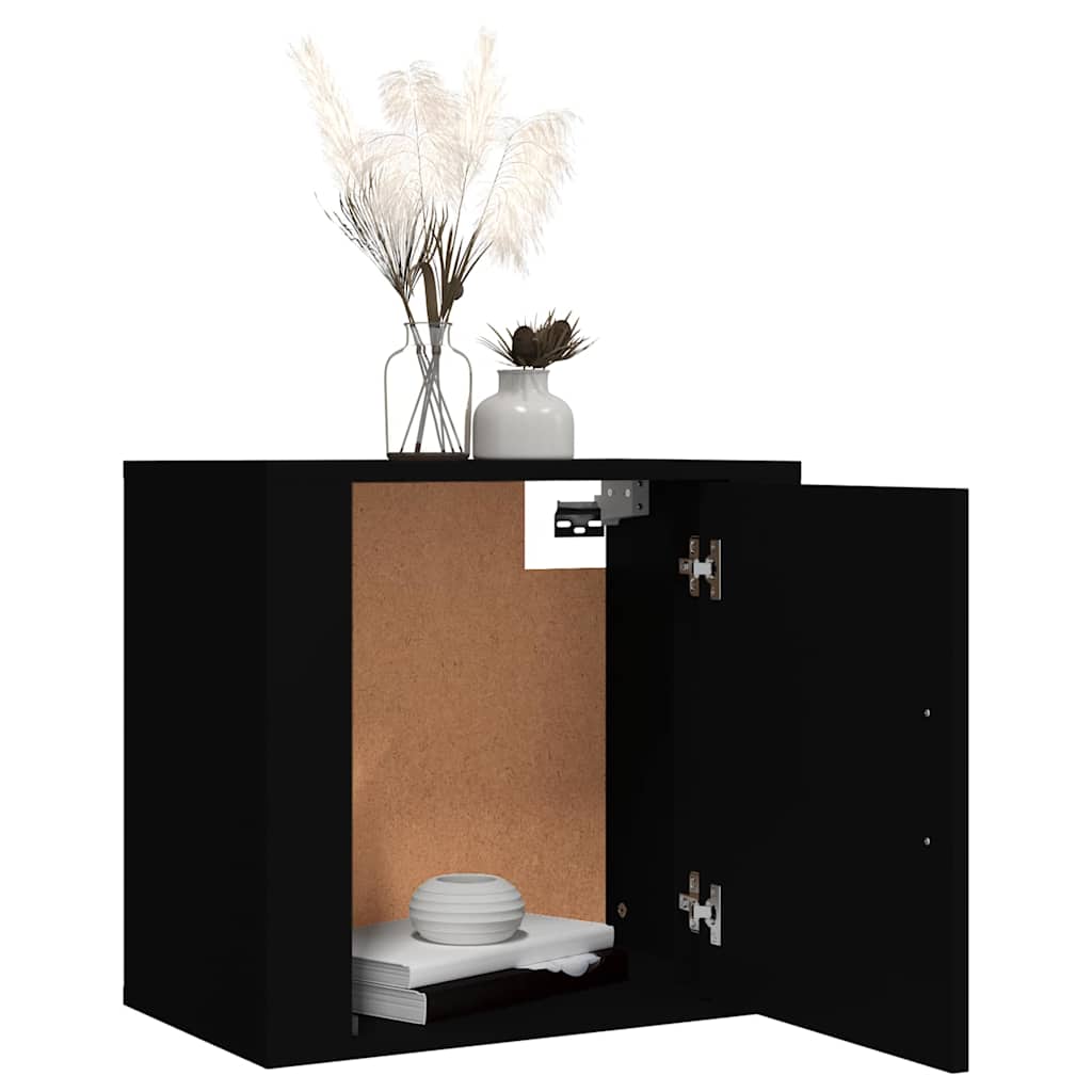 vidaXL Wall-mounted Bedside Cabinets 2 pcs Black 50x30x47 cm 4