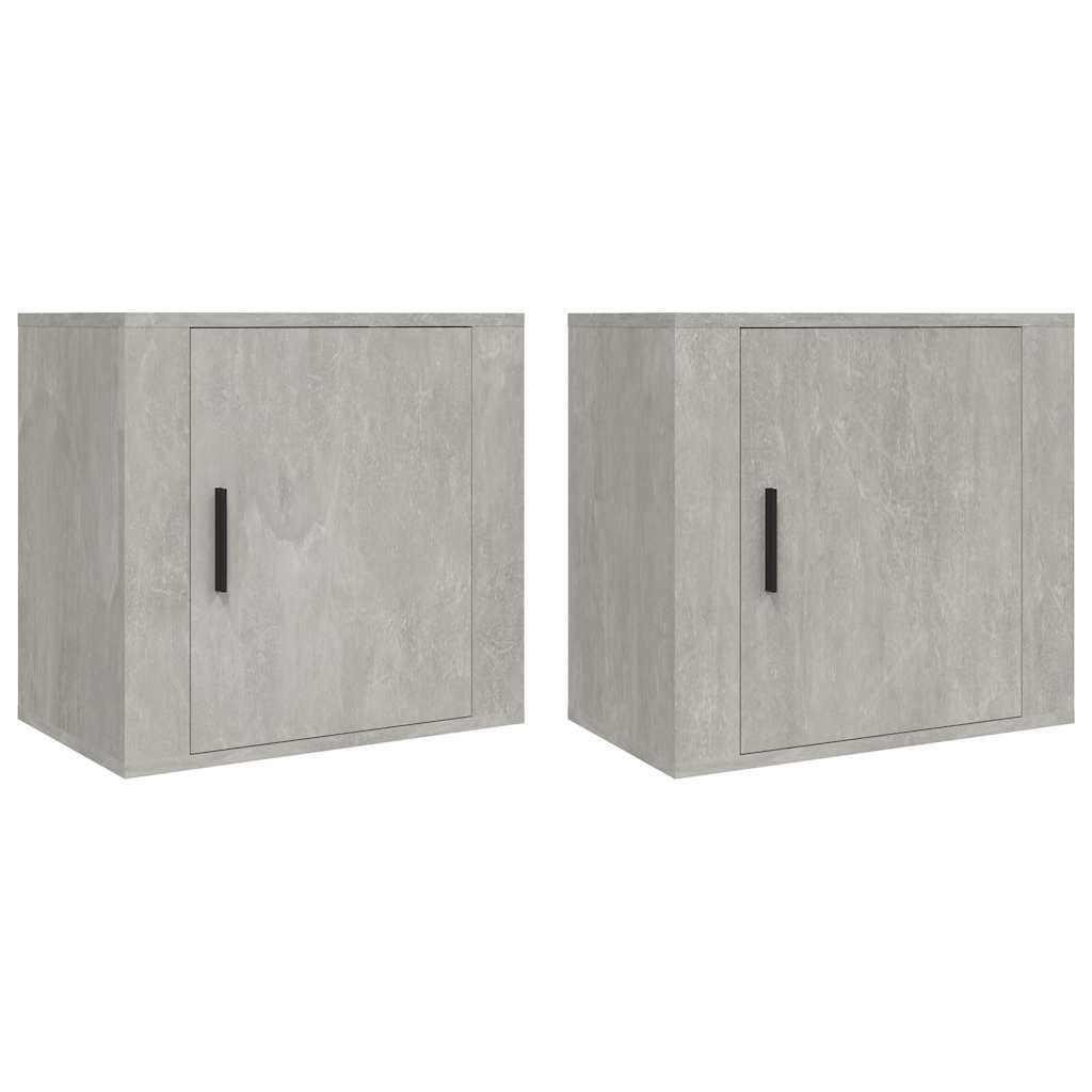 vidaXL Wall-mounted Bedside Cabinets 2 pcs Concrete Grey 50x30x47 cm 2