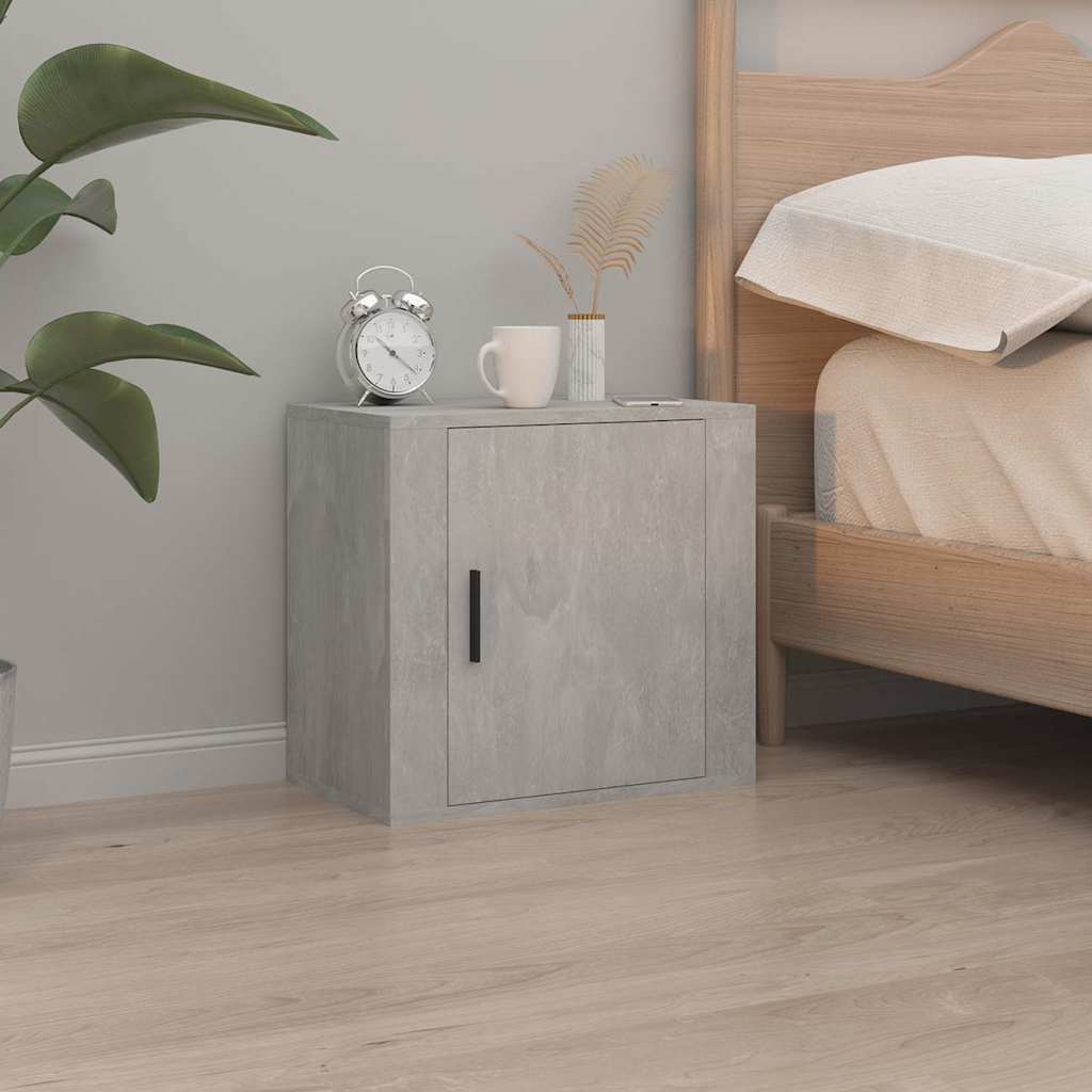 vidaXL Wall-mounted Bedside Cabinets 2 pcs Concrete Grey 50x30x47 cm 3