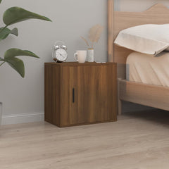 vidaXL Wall-mounted Bedside Cabinets 2 pcs Brown Oak 50x30x47 cm 3