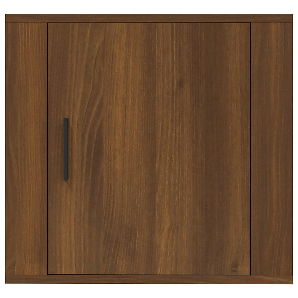 vidaXL Wall-mounted Bedside Cabinets 2 pcs Brown Oak 50x30x47 cm 6