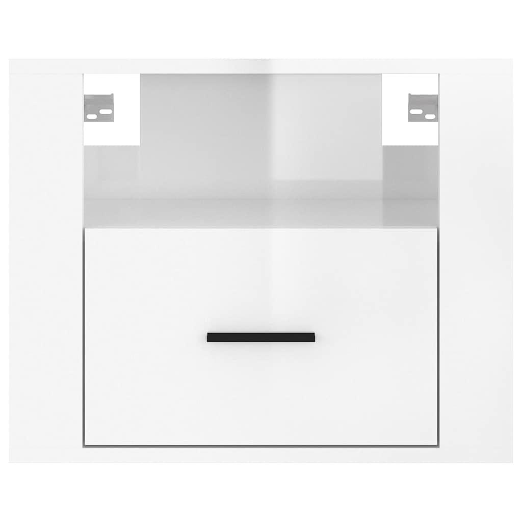 Wall-mounted Bedside Cabinet 50x36x40 cm High gloss white