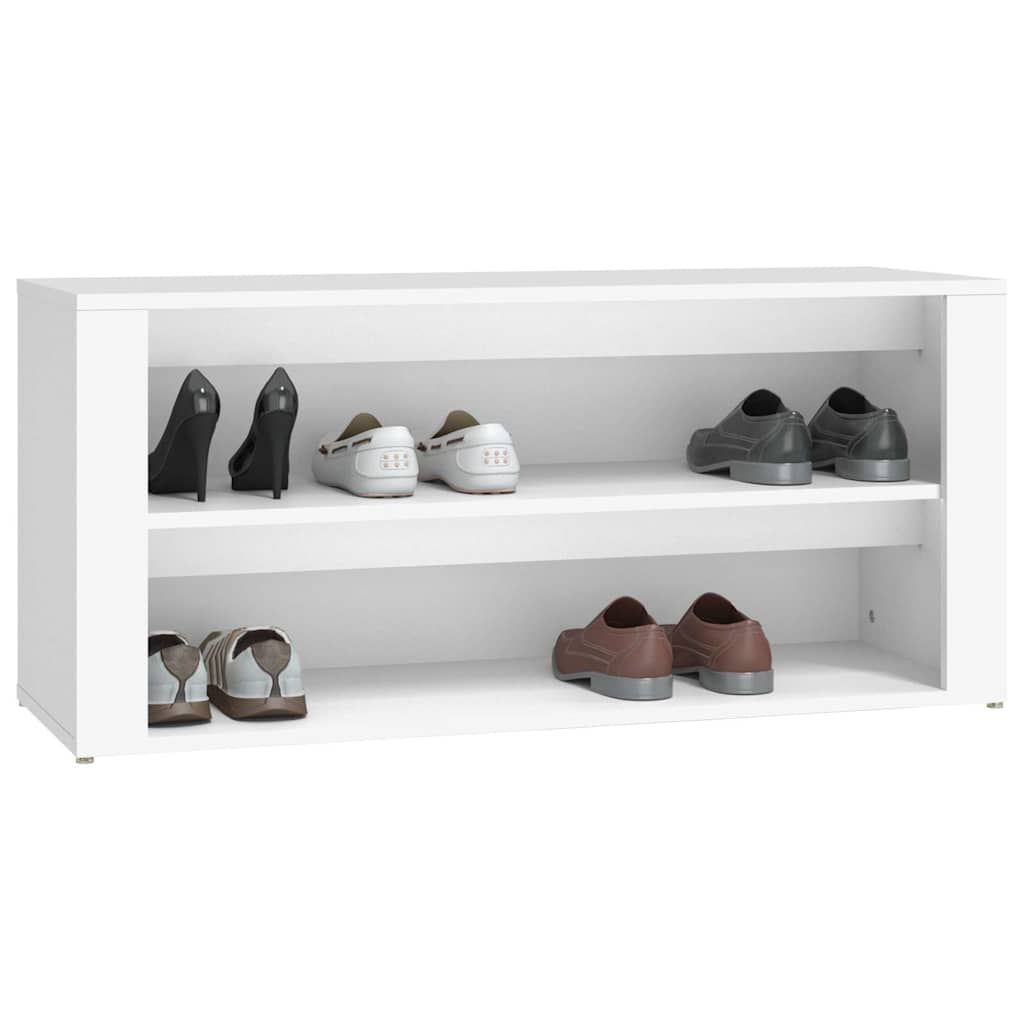 vidaXL Shoe Rack White 100x35x45 cm Engineered Wood 4