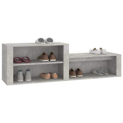 vidaXL Shoe Cabinet Concrete Grey 150x35x45 cm Engineered Wood 4