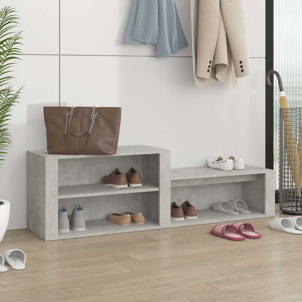 vidaXL Shoe Cabinet Concrete Grey 150x35x45 cm Engineered Wood 1