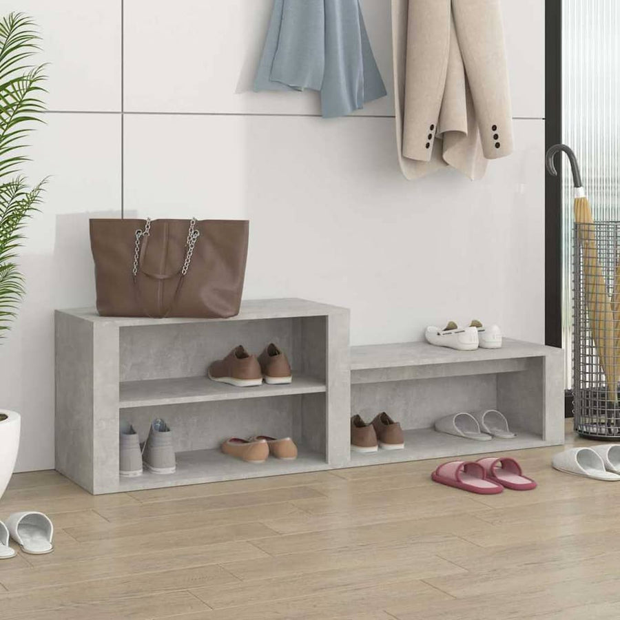 Shoe Cabinet Engineered Wood in Concrete Grey