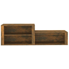 vidaXL Shoe Cabinet Smoked Oak 150x35x45 cm Engineered Wood 5