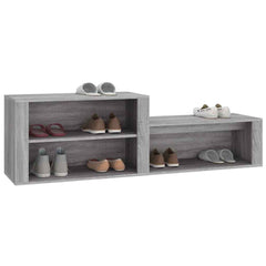 vidaXL Shoe Cabinet Grey Sonoma 150x35x45 cm Engineered Wood 4