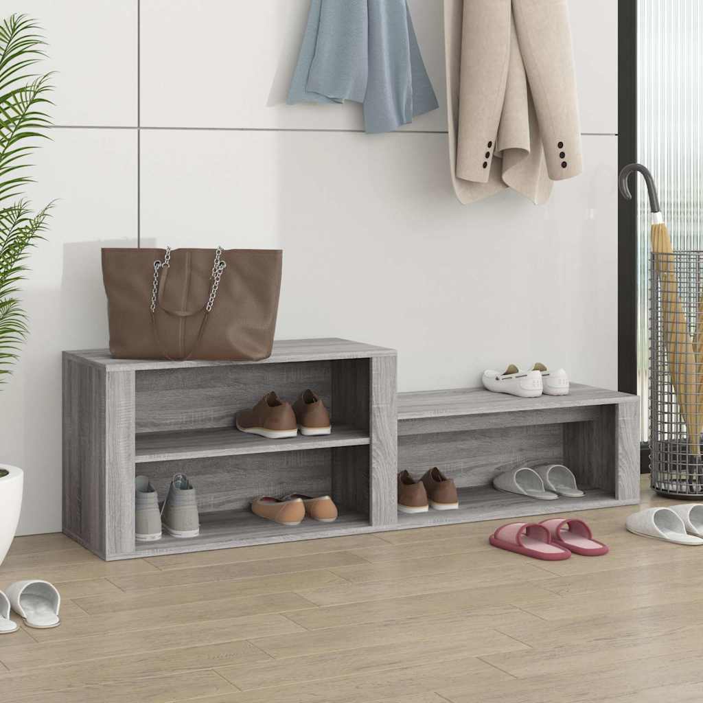 vidaXL Shoe Cabinet Grey Sonoma 150x35x45 cm Engineered Wood 1