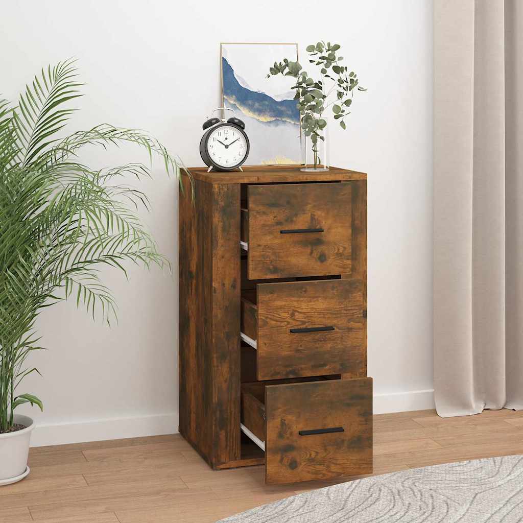 vidaXL Sideboard Smoked Oak 40x33x70 cm Engineered Wood 6