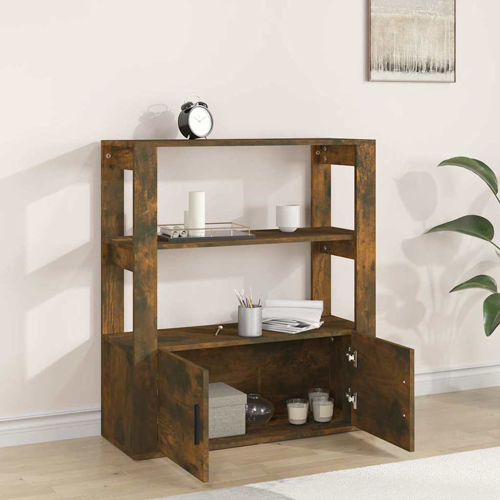 vidaXL Sideboard Smoked Oak 80x30x90 cm Engineered Wood 3